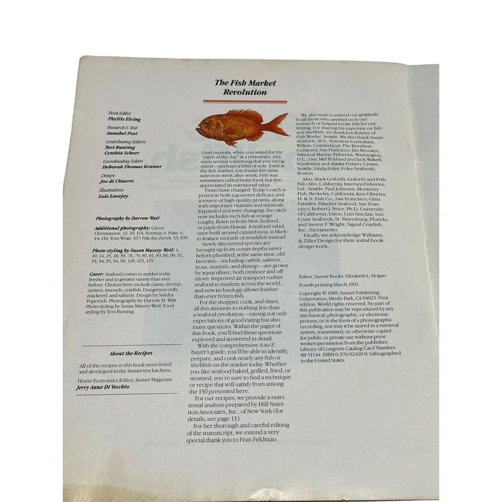 Sunset Fish & Shellfish A to Z Cookbook 150 Recipes Buying Guide‎ 1989 Paperback
